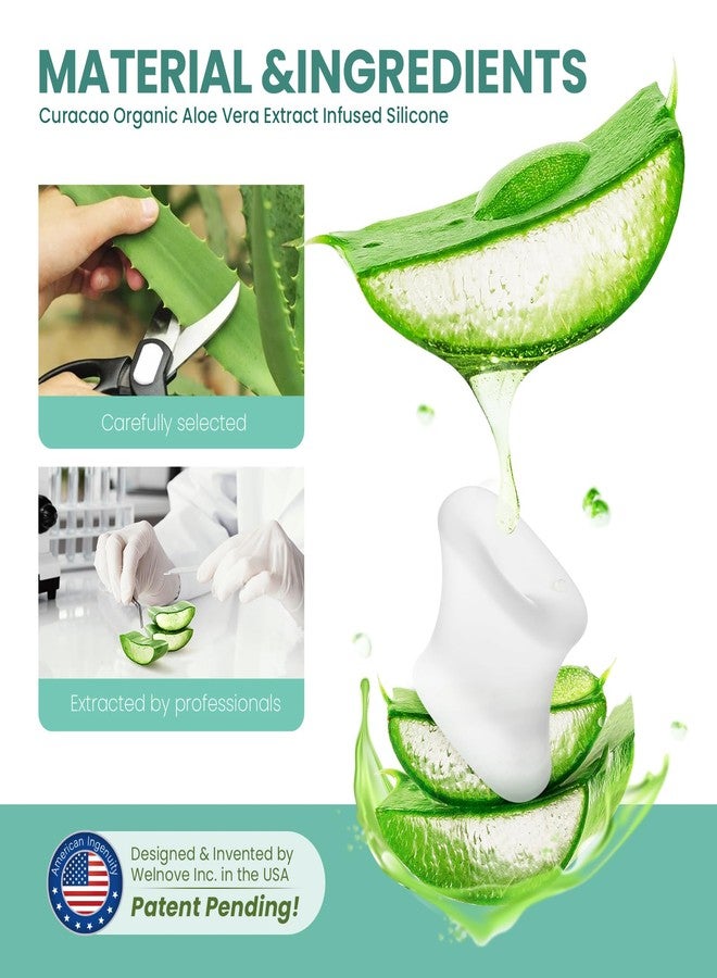 Welnove Upgraded Gel Toe Separators – 8-Pack Aloe Vera Extract Infused Silicone Toe Spacers for Straightening Overlapping Toes, Calluses – Bunion Corrector for Men and Women (Large, Clear) - Image 2